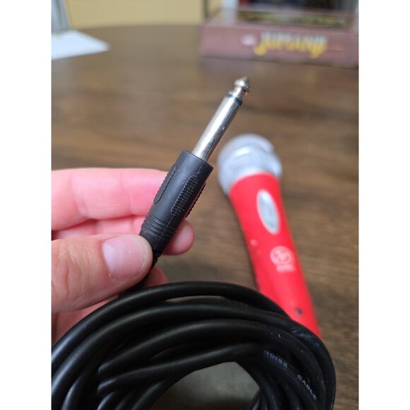 Nabi Wired Microphone with 1/4" Jack Red & Silver For NABI karaoke Machine - Picture 4 of 16